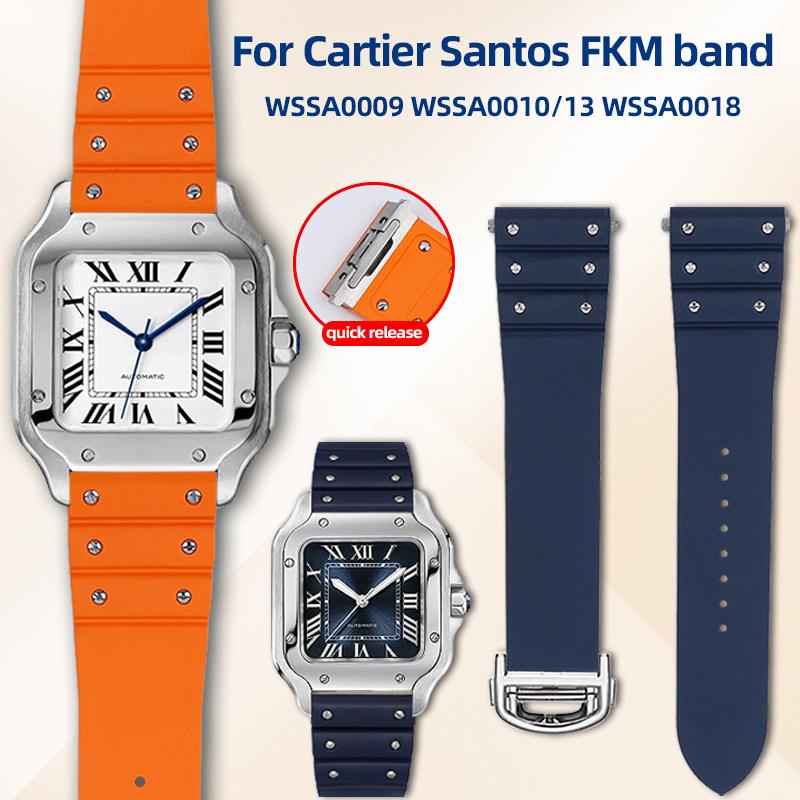 Cartier Watch Tank - Correa de caucho fluorado Premium SANTOS