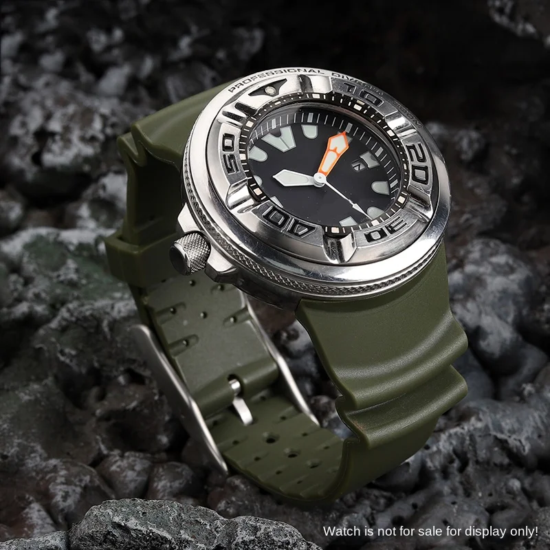 Correa de goma con extremo cur - Citizen Watch Promaster reseña y precio
